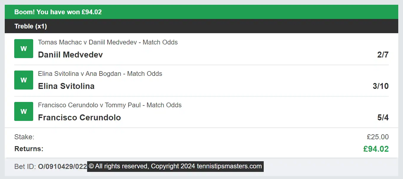 Tennis Tips Masters - Multi Winner - 2024-06-01