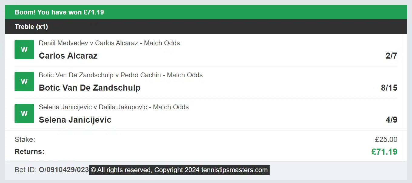 Tennis Tips Masters - Multi Winner - 2024-07-12