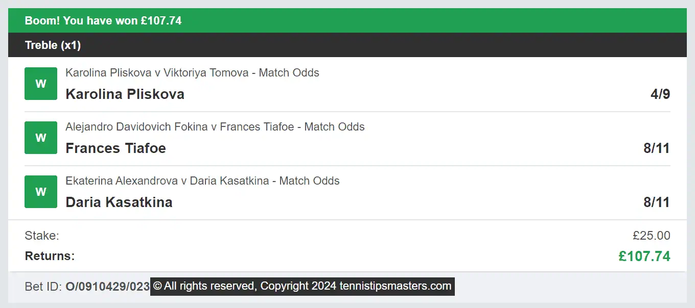 Tennis Tips Masters - Winner Multi - 2024-08-13