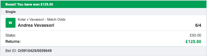 Tennis Tips Masters - Winner 1 - 2022-06-23