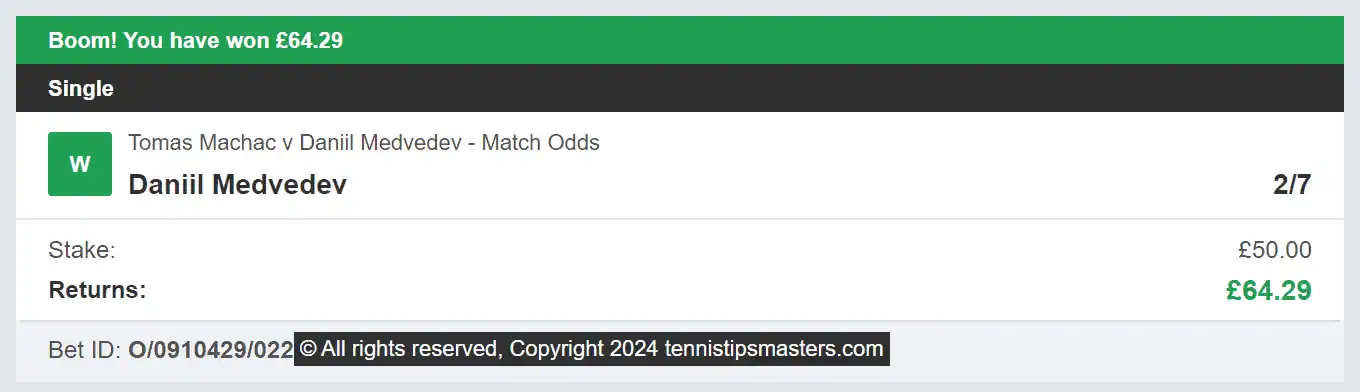 Tennis Tips Masters - Winner 1 - 2024-06-01