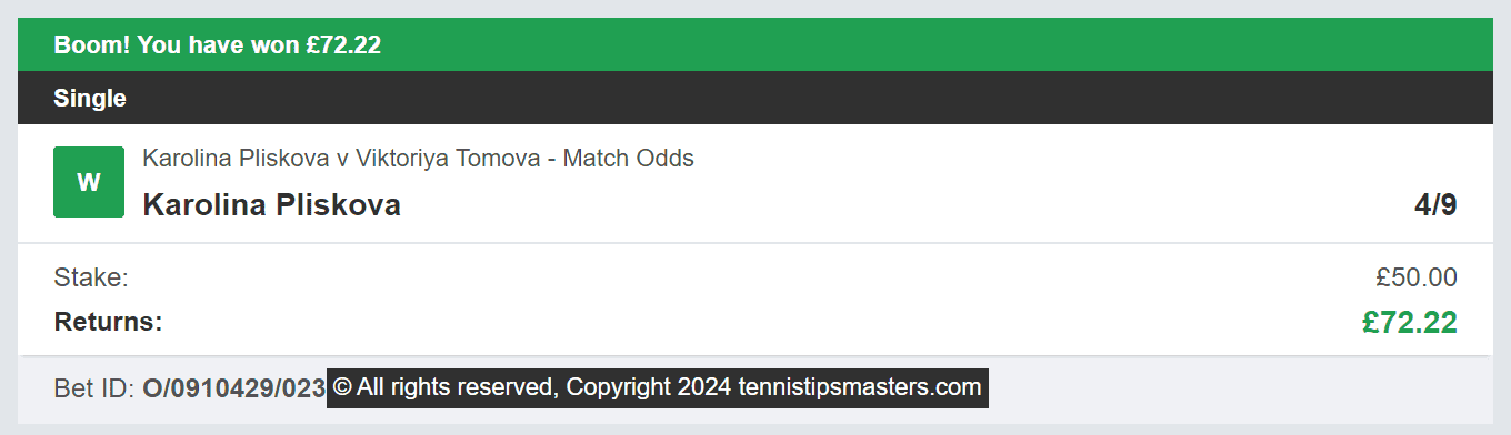 Tennis Tips Masters - Winner 1 - 2024-08-13