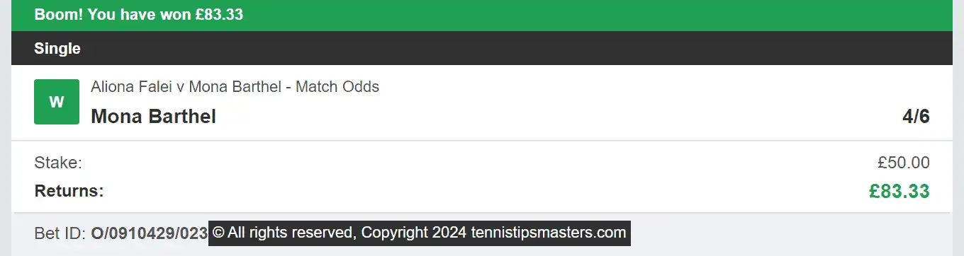 Tennis Tips Masters - Winner 2 - 2024-07-14