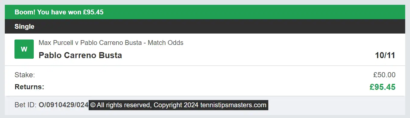 Tennis Tips Masters - Winner 2 - 2024-08-15