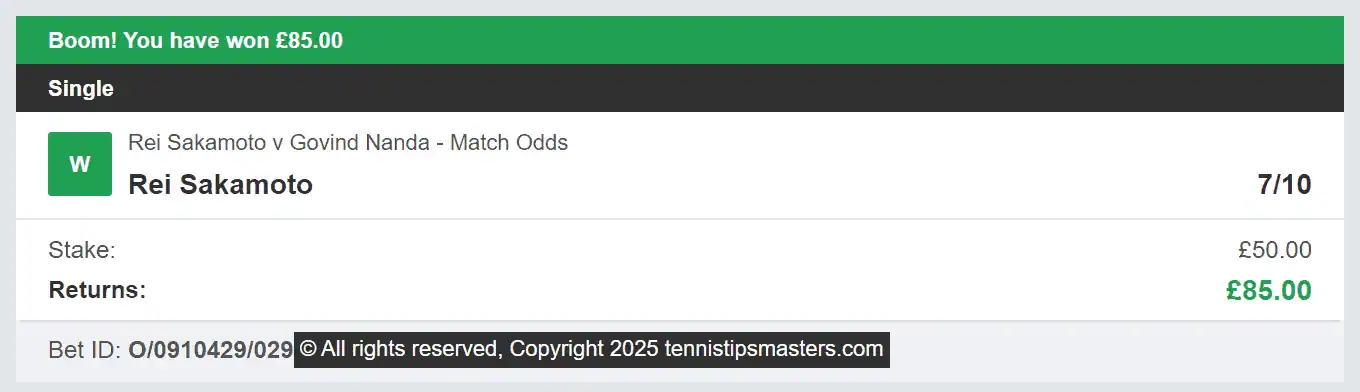 Tennis Tips Masters - Winner 2 - 2025-03-12