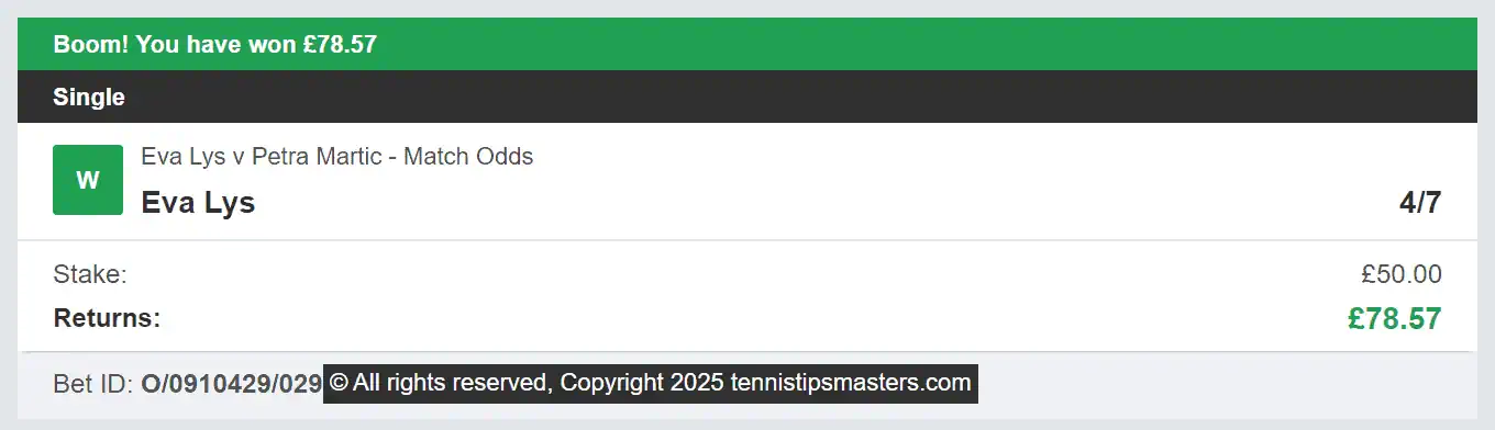 Tennis Tips Masters - Winner 2 - 2025-03-16