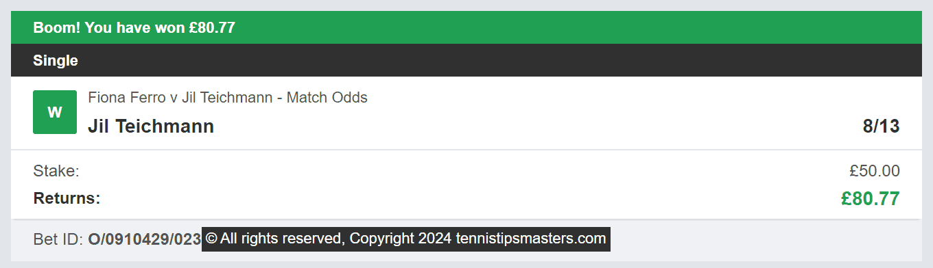 Tennis Tips Masters - Winner 3 - 2024-07-14