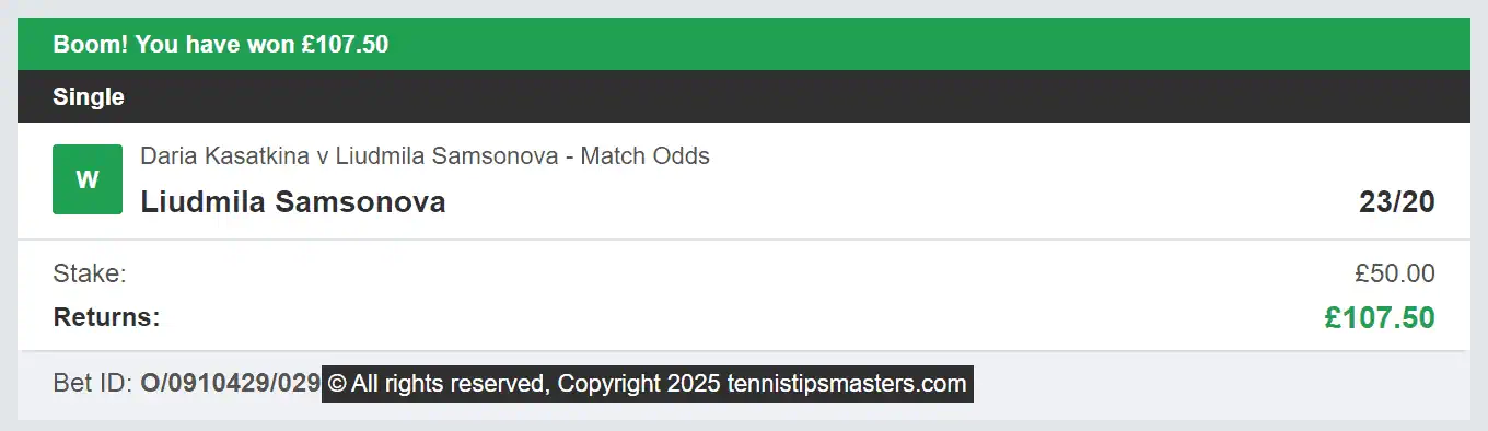 Tennis Tips Masters - Winner 3 - 2025-03-10